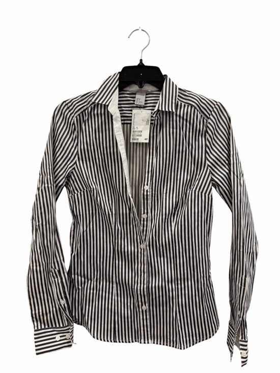 H&M Tops - H&M Black & White Vertical Stripe Button-Up Shirt